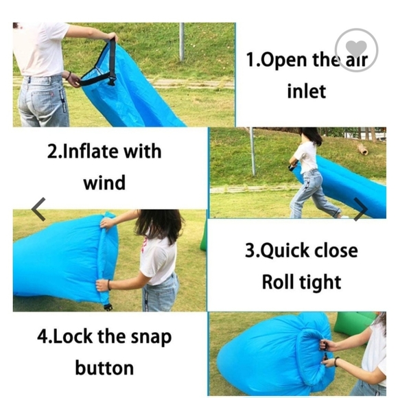 Knapbag NEW pink air inflatable nylon lounger with carrying bag - Picture 7 of 8